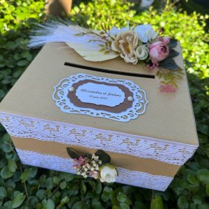 Urne mariage personnalisée bohème chic