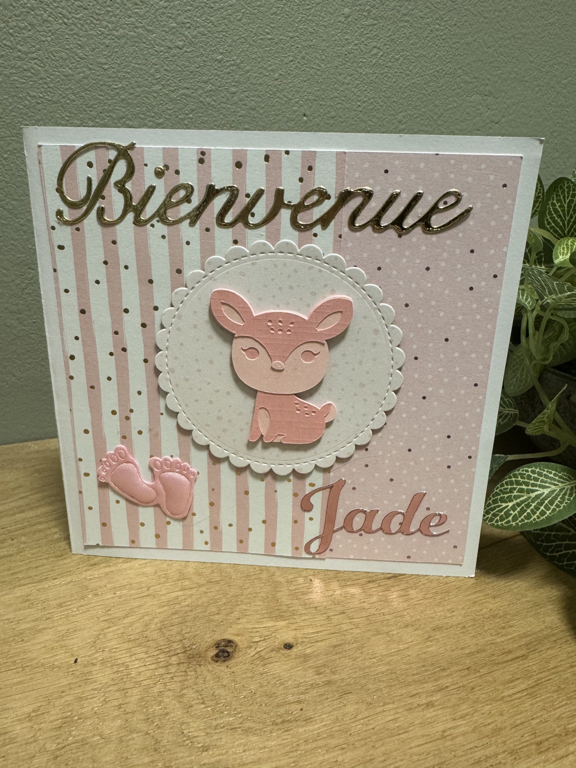 carte félicitations naissance biche
