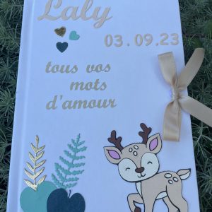 livre d'or baptême animaux de la forêt