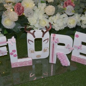 lettre prénom décorée biche