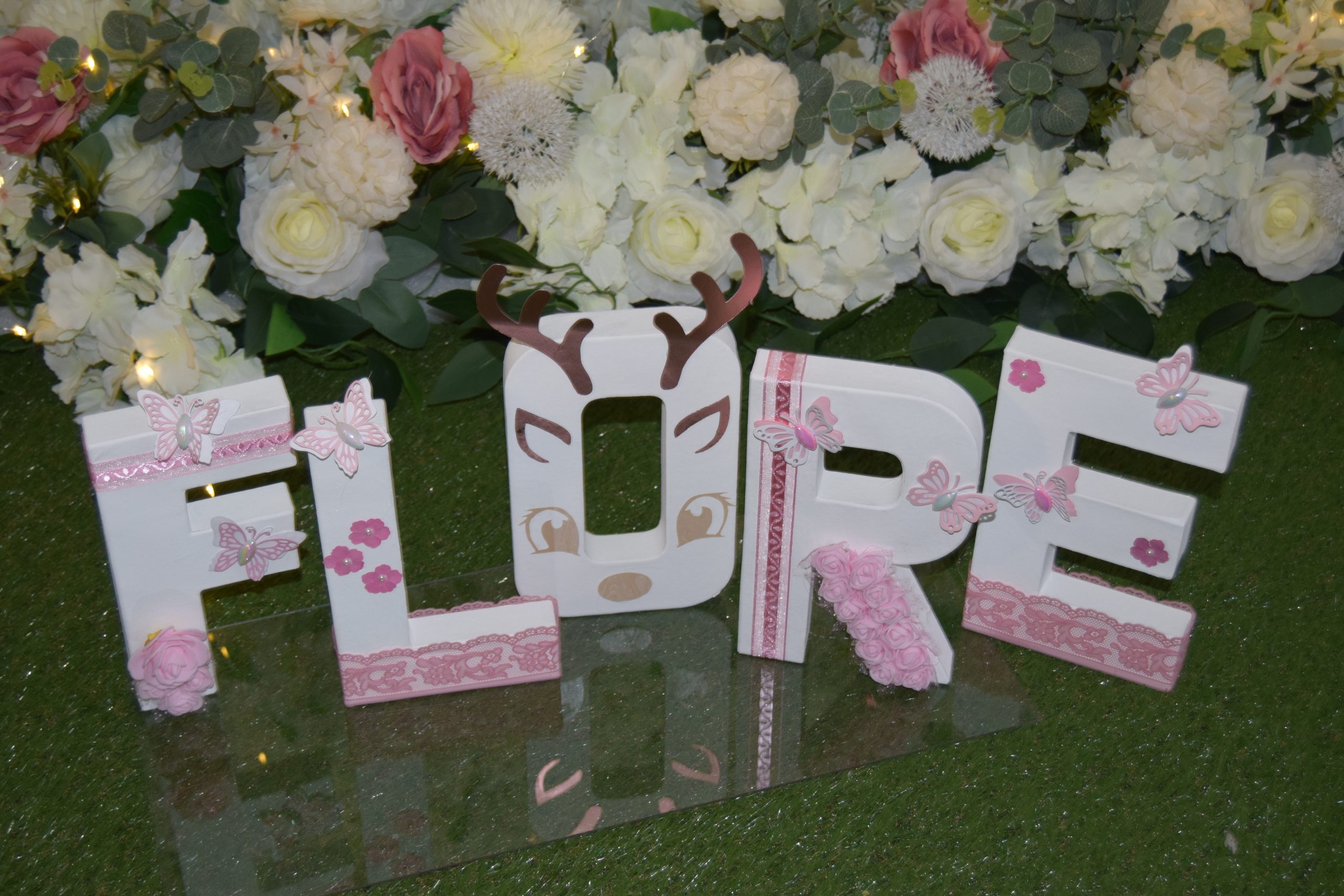 lettre prénom décorée biche