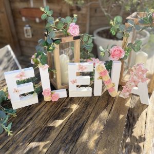 Lettre prénom décorée baptême