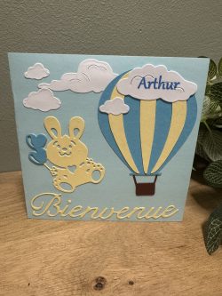 carte félicitations naissance montgolfière
